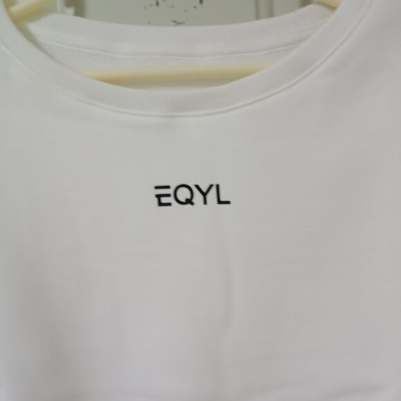 EQYL Set Sweatshirt And Sports Bras Crewneck Black And White Womens Size XL - Picture 5 of 12